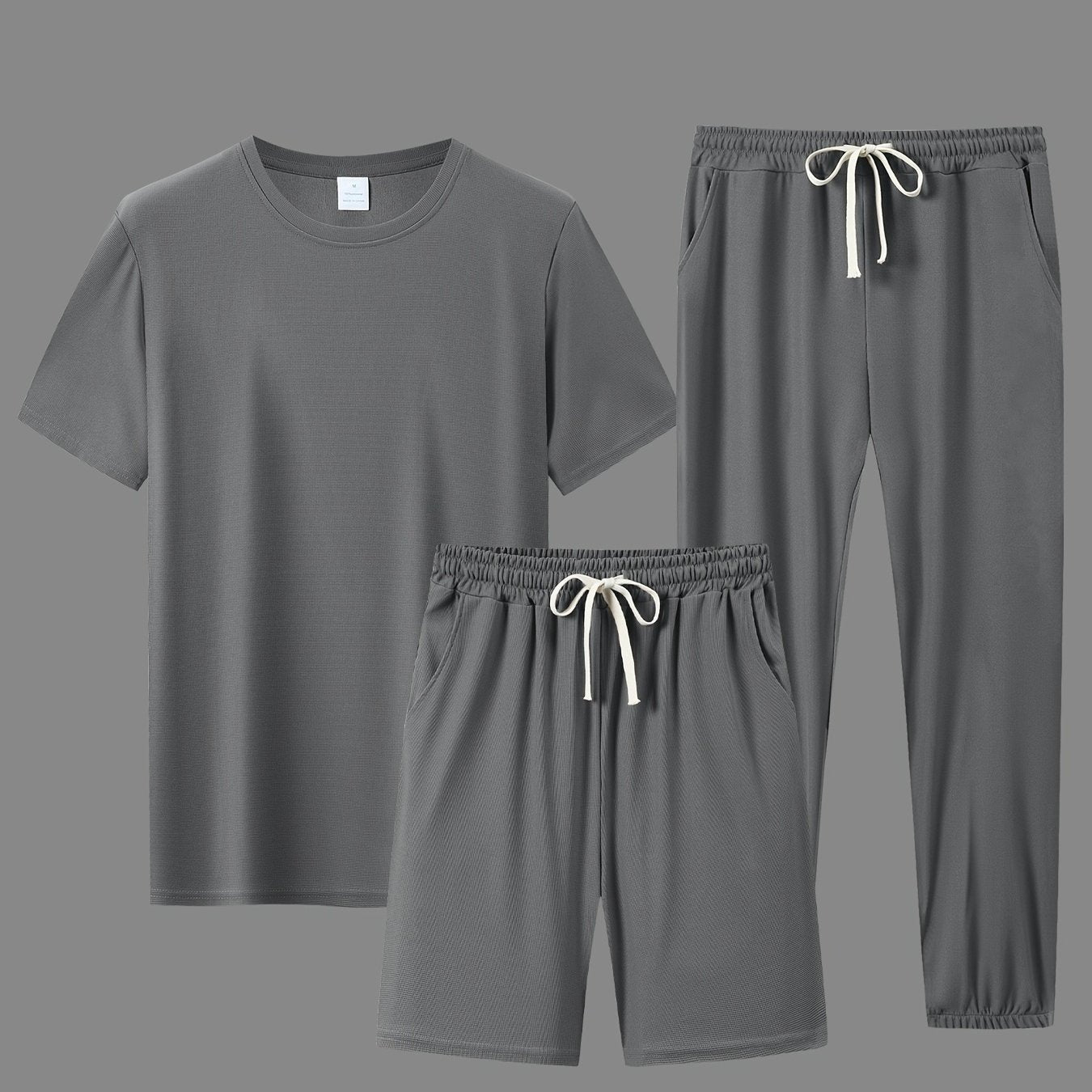 Men's casual sports outfit with short-sleeve t-shirts, shorts, and long pants suitable for running, cool, versatile, and comfortable.