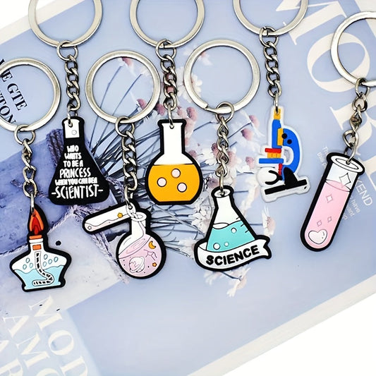 [Top Pick] Assortment of Keychains with Science-Themed Designs: Test Tubes, Flasks, Biology, Chemistry, and More – Perfect for Student Gifts and School Events!