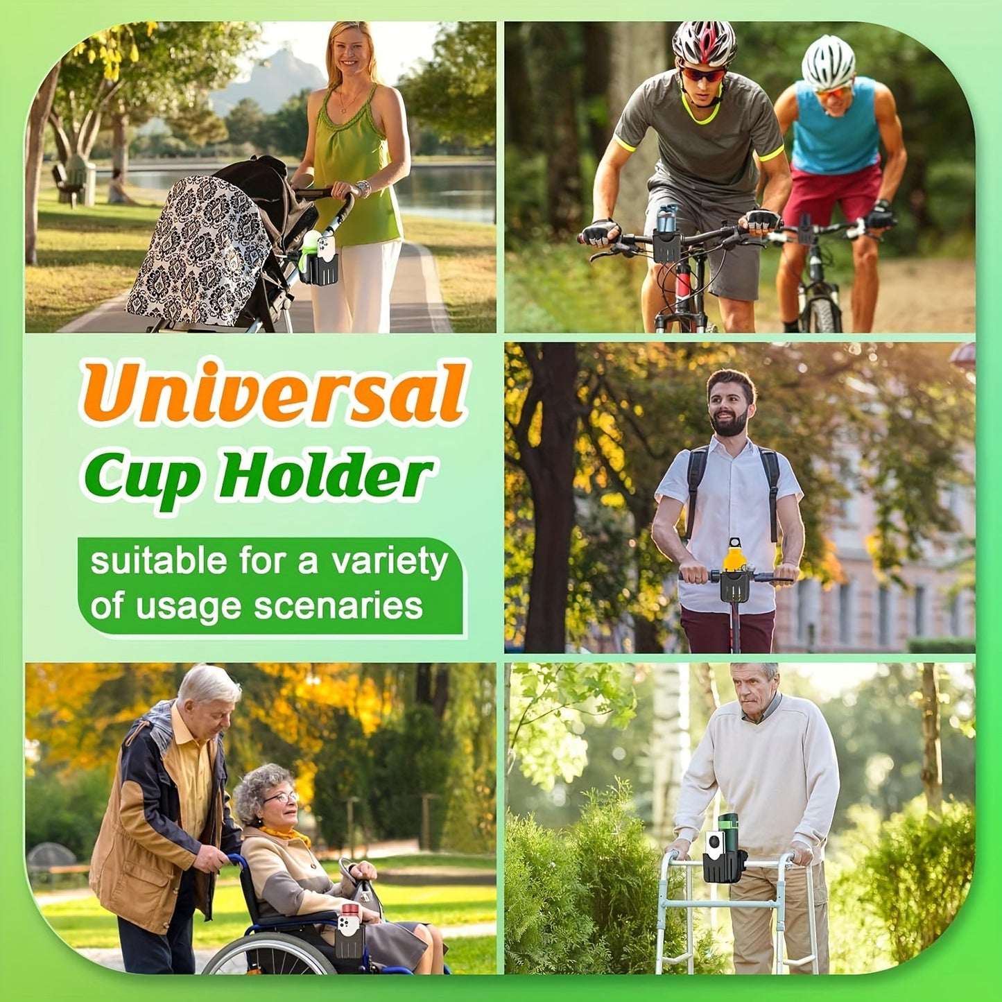 The stroller cup holder for youngsters, complete with a mobile phone holder, can be easily attached to wheelchairs, bicycles, scooters, and strollers. A convenient accessory for parents and caregivers, it also makes a great gift for women and men.