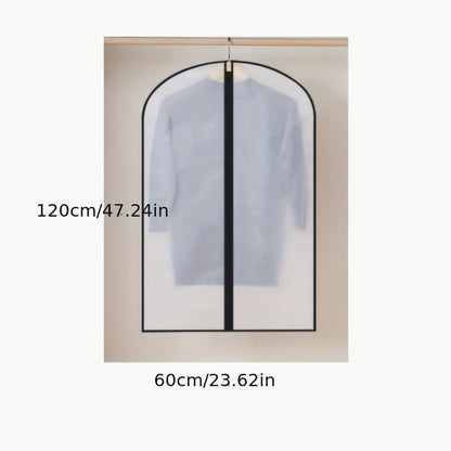 Set of 10 Transparent Dust Cover Bags with Zippers for Hanging Clothes, Ideal for Storing Suits, Dresses, and Coats. Portable Garment Bags with Dust-Proof Protection, Perfect for Bedroom, Closet, Wardrobe, Home, or Dorm Organization.