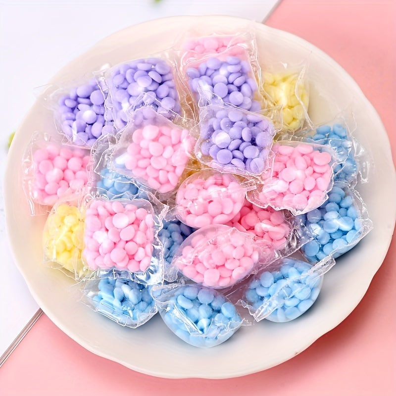 Fragrant Pearls Laundry Detergent: 12/58/98 pcs, long-lasting scent, dye and bleach free, made of PET material.