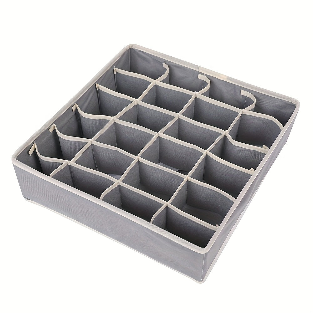 Durable Polyester Fabric Drawer Divider with Partitions - Versatile Foldable Storage Organizer for Socks, Underwear, and Ties, Easy-Access