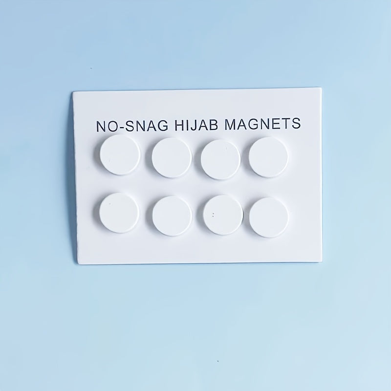 Set of 8 Minimalist Alloy Hijab Magnets with No-Snag Round Scarf Pins for Multipurpose Use