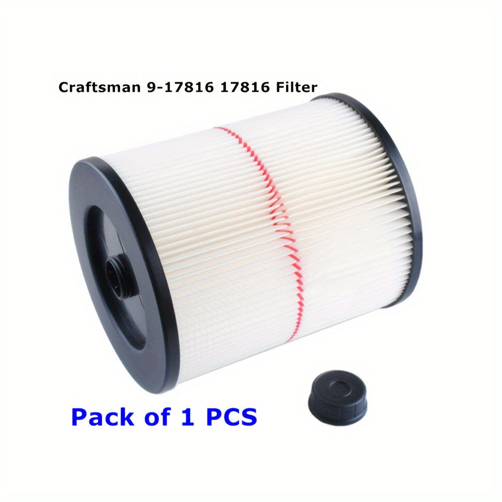 Craftsman Wet/Dry Vacuums Post-1988 1 Piece Reusable HEPA Cartridge Filter 9-17816, Compatible with Current Models, 18.93 L & Up - Red Stripe General Purpose Vacuum Filter