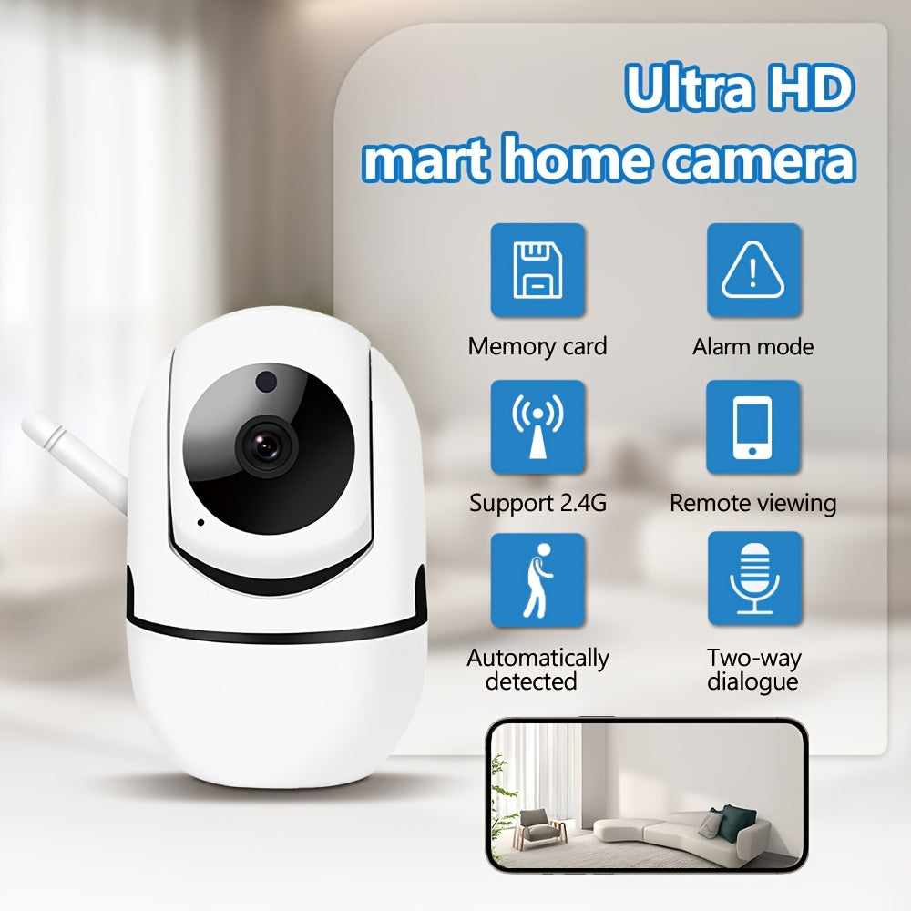 1pc UltraGuard 1080P HD Security Camera with PTZ, Auto Tracking, Night Vision, Motion Detection, Two-Way Audio, Indoor/Outdoor use, Wi-Fi enabled, Smartphone compatible.