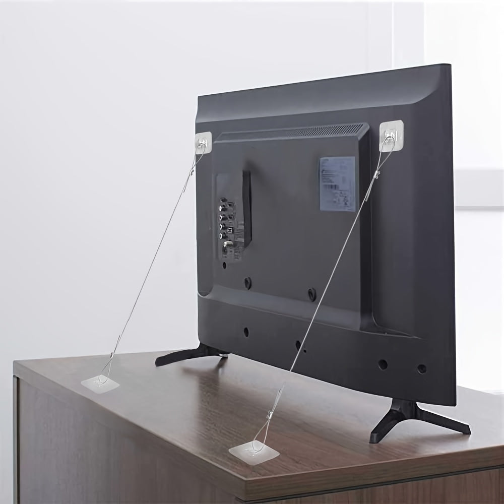 Secure your TV and furniture with our Adjustable TV Safety Strap measuring 41.34 inches (105cm). This No-Drill Furniture Anchor provides enhanced safety without the need for electricity. Ideal for the Christmas and winter season, this silvery strap