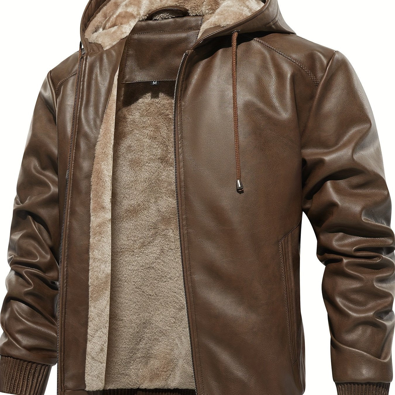 Men's vintage-style jacket with hood, breathable and tear-resistant. Zip-up with polyester lining, multi-pocket design. Durable, stain-resistant, ideal for everyday cozy wear in winter.