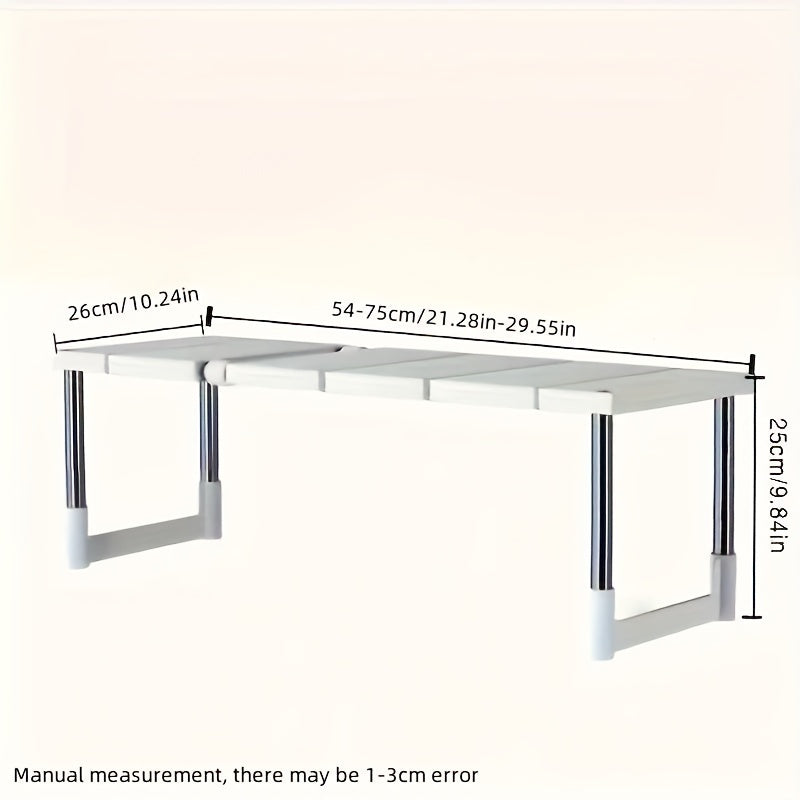 Under-Sink Storage Rack - Adjustable tiers, ideal for homeowners, kitchen renovators, and small space dwellers. Made of plastic and stainless steel, suitable for kitchen organization and