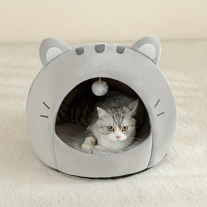 Soft and breathable polyester cat bed for all seasons. Classic style with cushion mat, ideal for small to large cats.