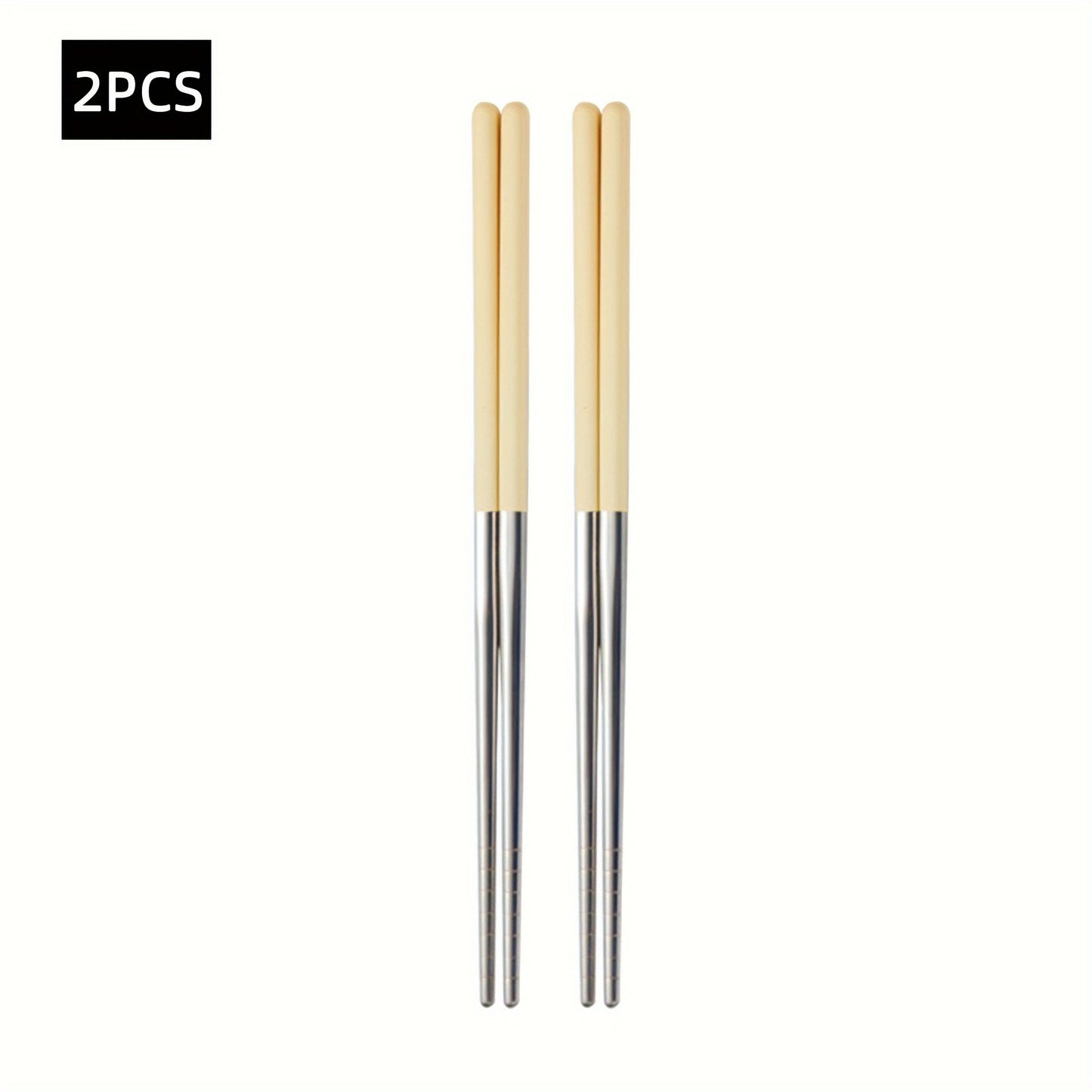 Single stainless steel chopstick set in fresh fruit and macaron colors, perfect for home, office, or outdoor use, and makes a great Father's Day gift.