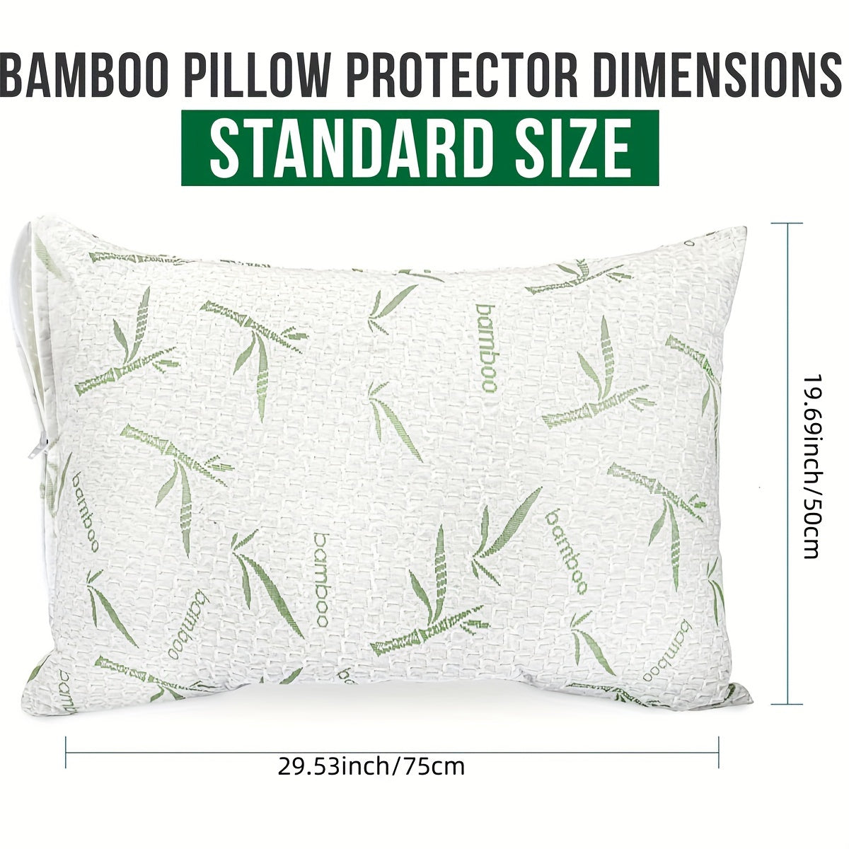 Bamboo Viscose Pillowcase with Cooling Technology and Zipper Closure - Resistant to Insects, Made with High-Quality Fabric for a Luxurious Hotel Feel, Size 20x30 inches