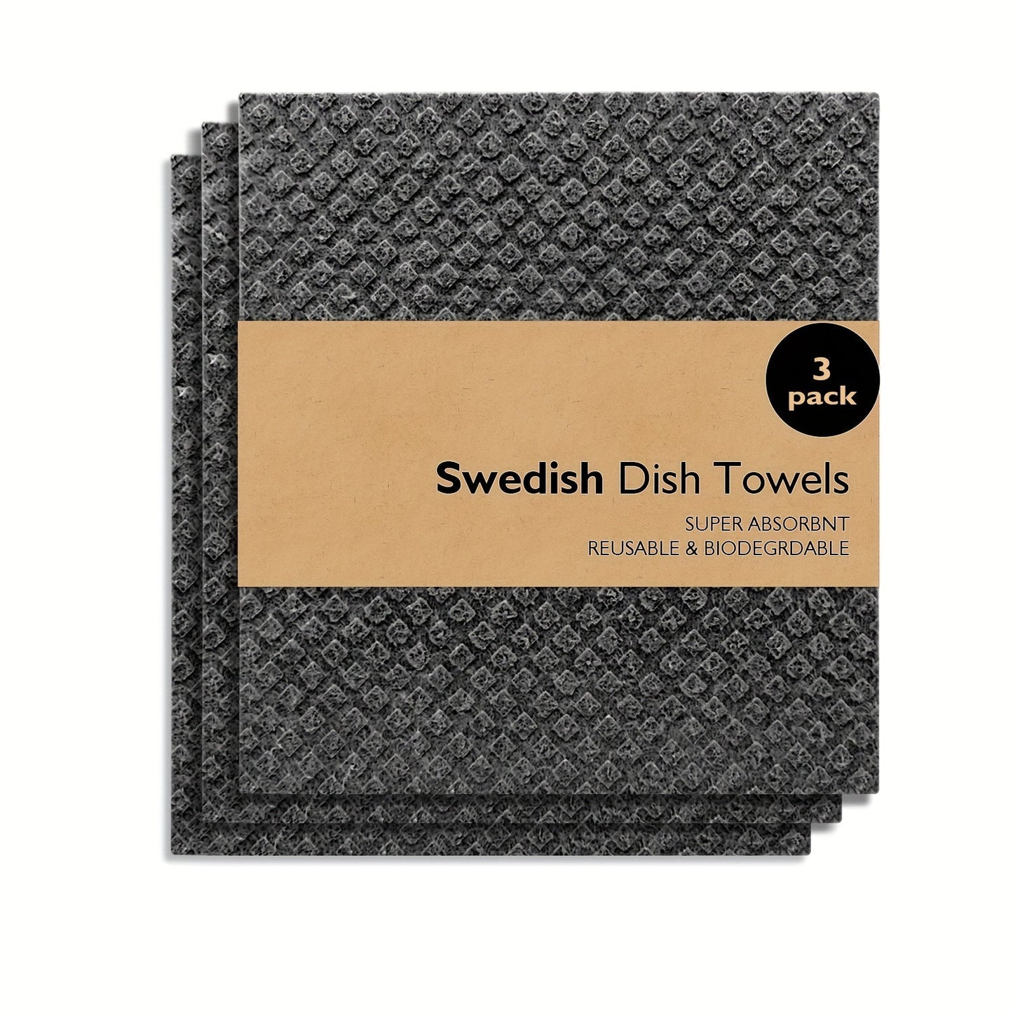 Swedish Dishcloths for the Kitchen - Set of 3 or 10PCS. These reusable and compostable kitchen cloths are made in Sweden from cellulose sponge material. Perfect for washing dishes, these Swedish dishcloths can also be used as reusable paper towels that