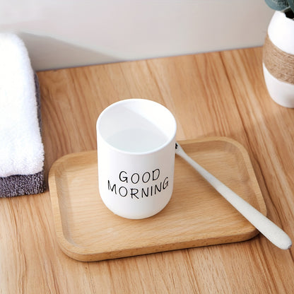 Durable plastic toothbrush holder for couples with creative design.