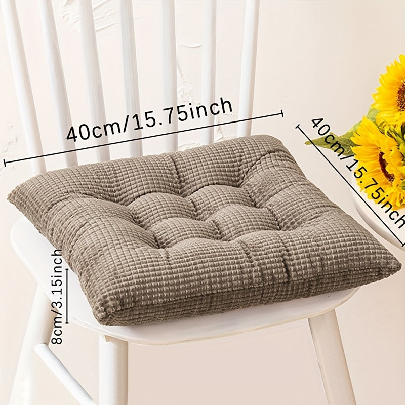 1pc Solid Color Chair Cushion, Thickened Seat Cushion for students, with anti-slip and anti-fouling features, suitable for all seasons and home dining chairs.