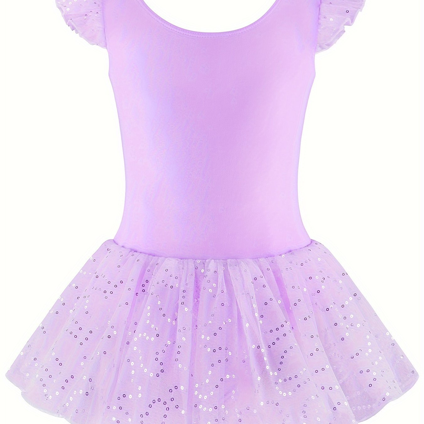 Cute pink sequin ballet leotard with tulle skirt, perfect for gymnastics and outdoor practice.