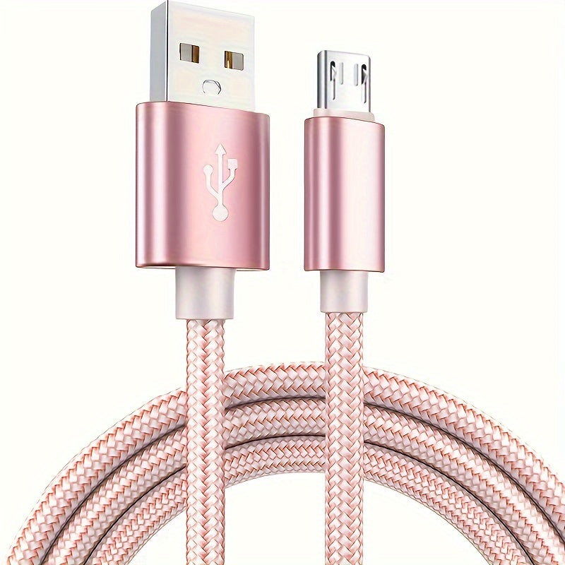 Nylon braided micro USB cable for fast charging Samsung, Xiaomi, Vivo, OPPO, Redmi, and other Android phones.