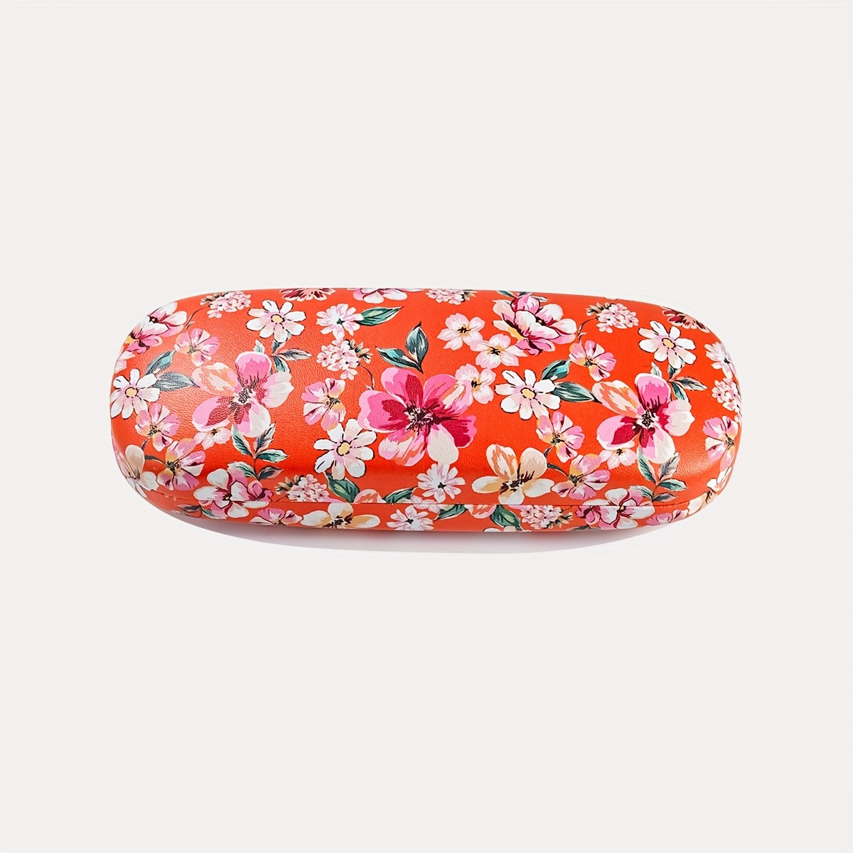 Hard shell portable eyeglasses case with fruit flower design, suitable for both men and women, perfect for sunglasses or reading glasses.