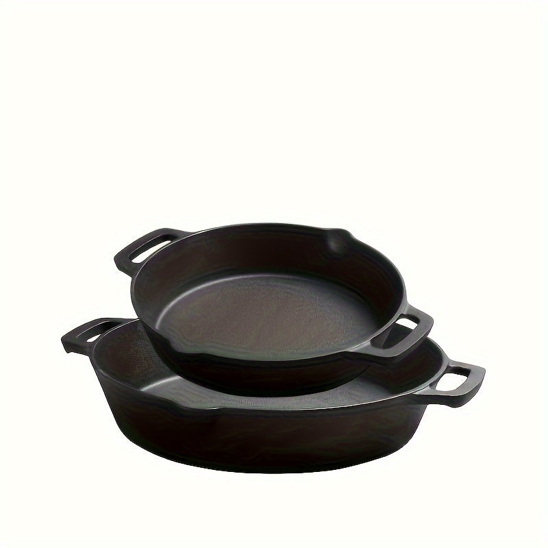 Premium 26.01cm Cast Iron Skillet with Dual Handles - Non-Stick, Thickened, Uncoated for Perfectly Seared Steaks & Frying - Oven Safe and Induction Compatible