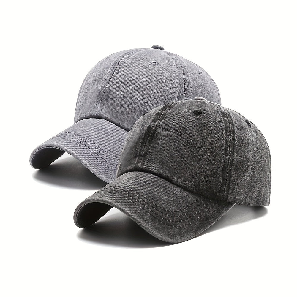 Two baseball caps for men and women, suitable for teenagers with head measurements between 56-62CM, and adjustable.