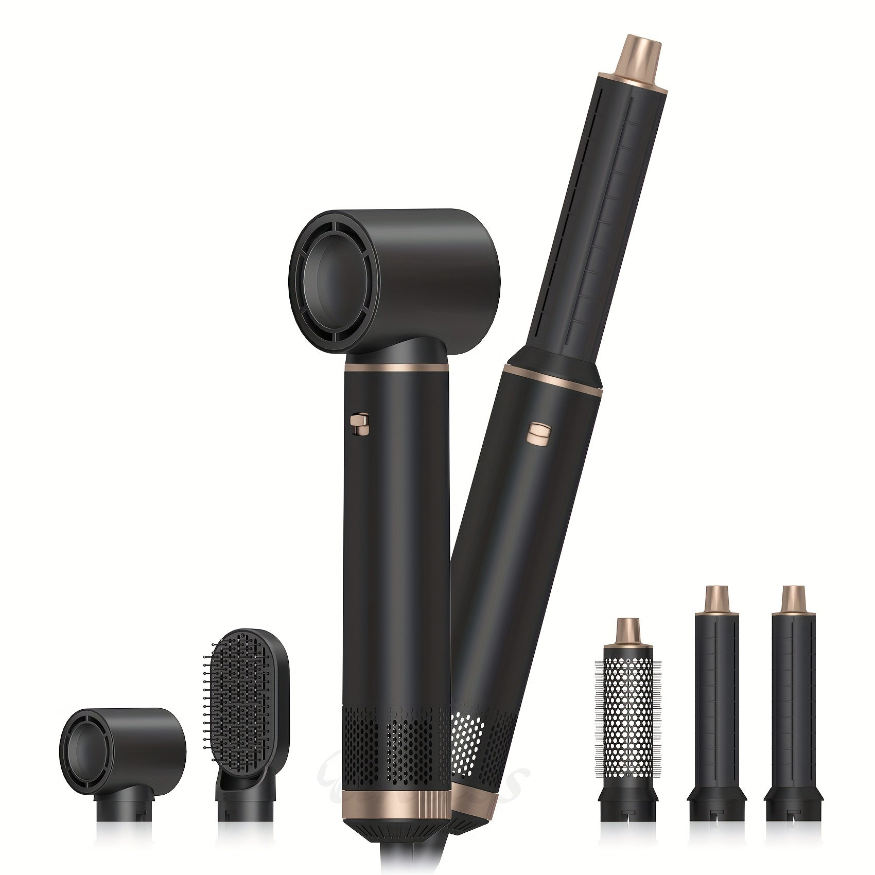 5-in-1 Blow Dryer Brush Set with Air Curler and Detachable Hot Air Brush for Hair styling. Powered by 800W, European Standard Plug (220V). No batteries required.