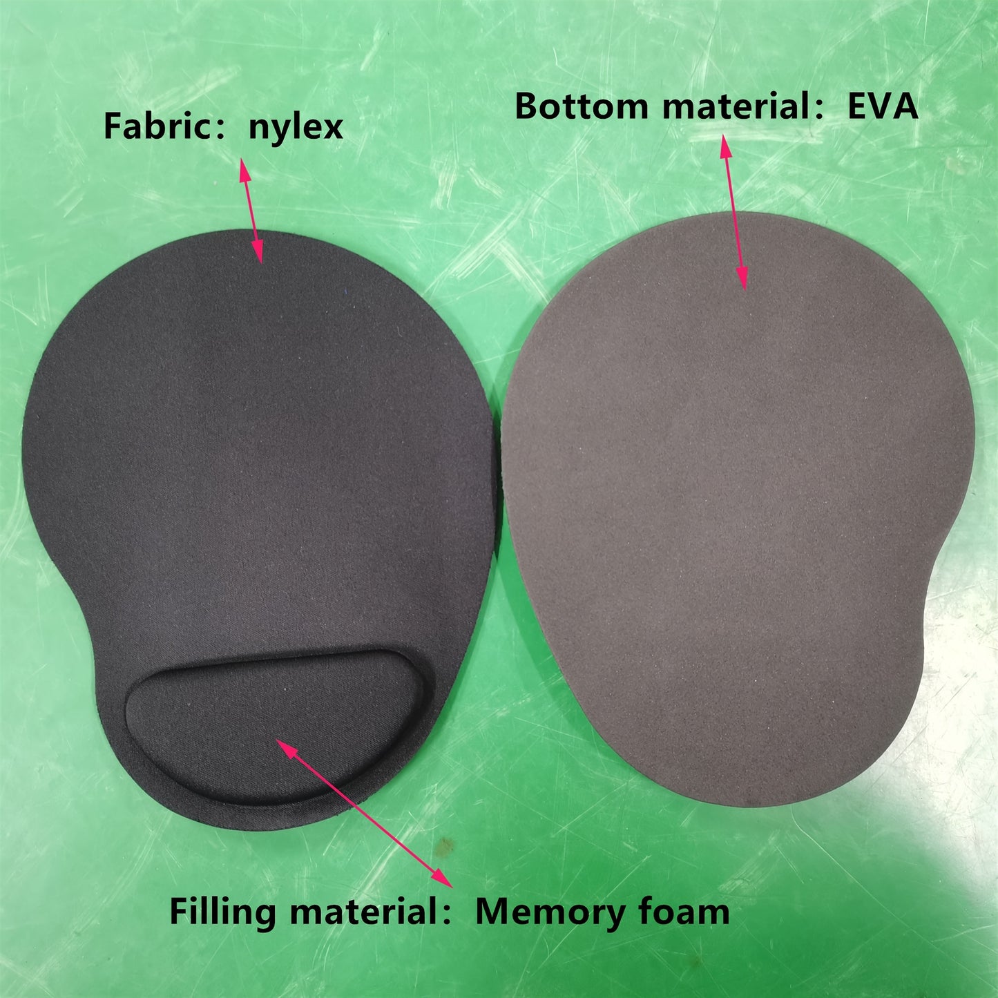 Ergonomic EVA wrist cushion with memory foam mouse pad for comfortable desk support in office or computer use.