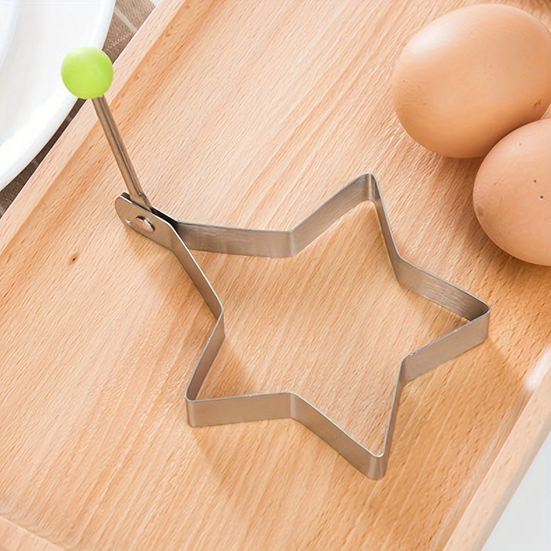 Set of 5 Stainless Steel Egg Molds, Including Heart and Star Shapes, Perfect for Making Fun Breakfasts in Your Home Kitchen