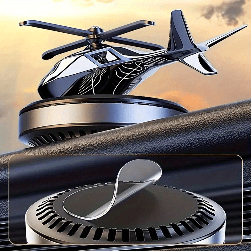 AAZRZRZ Solar-Powered Helicopter Car Air Freshener: Rotating, Subtle Scent, Compatible with Multiple Models