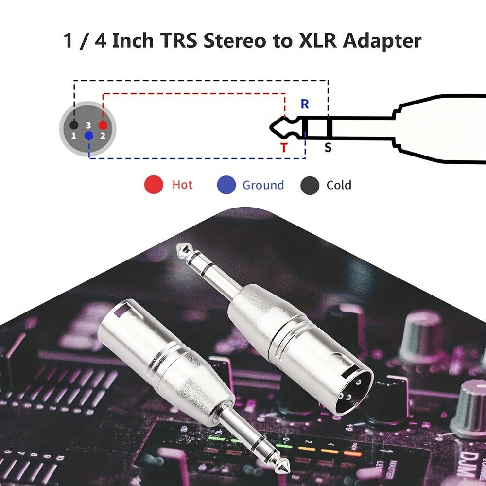 TRS to XLRM Adapter for microphones, made with metallic construction