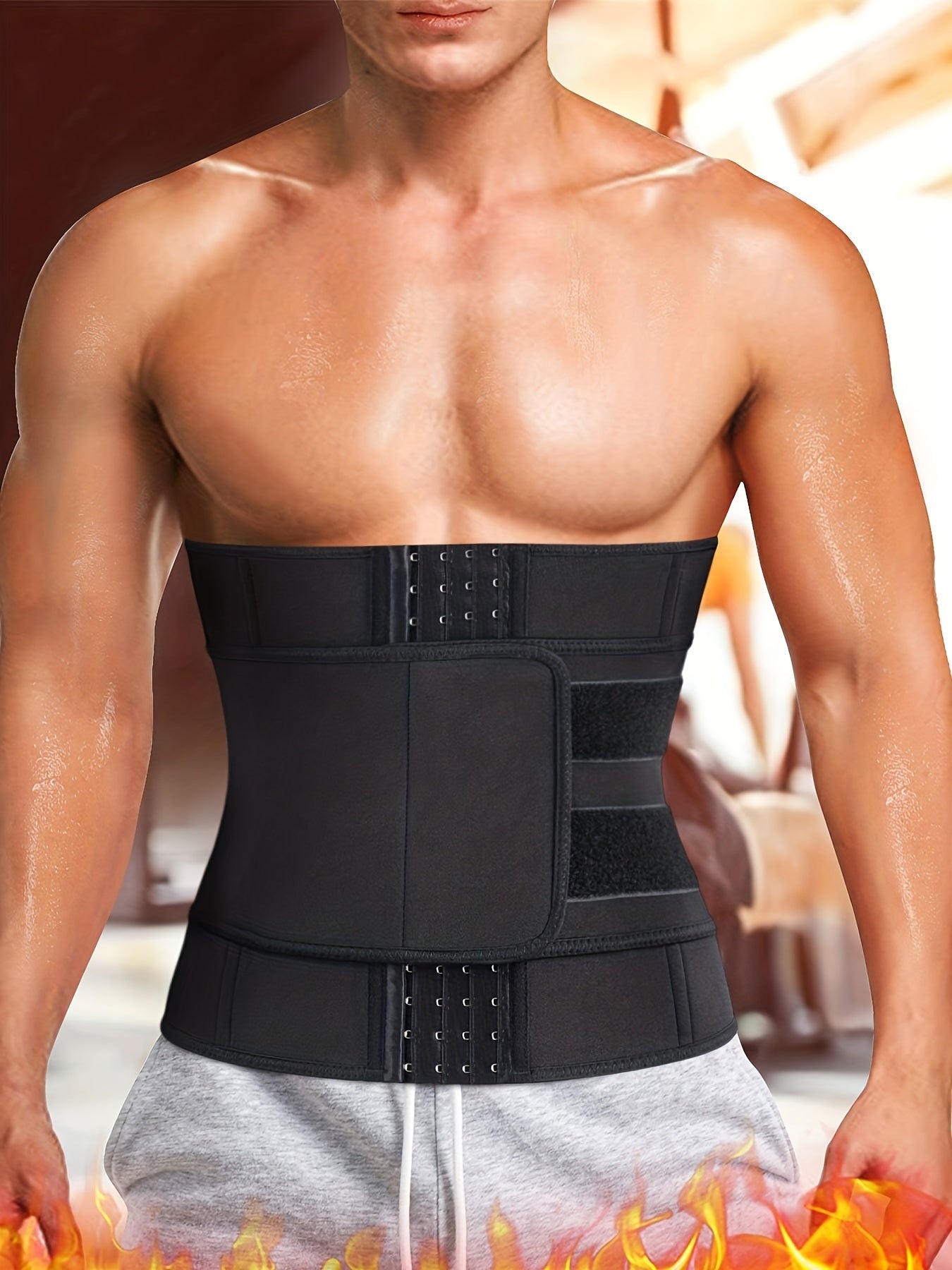 Men's Adjustable Sweat Waist Trainer Belt - Body Shapewear for Men