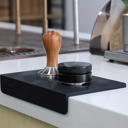 Black Silicone Espresso Tamping Station Barista Accessories - Coffee Tamper Mat in 5.9inch*7.9inch/15cm*20cm Size