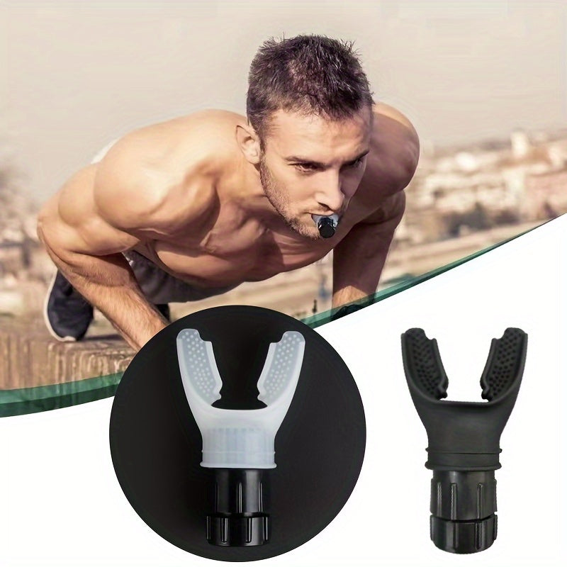 Adjustable resistance breathing trainer for improved lung capacity and fitness.