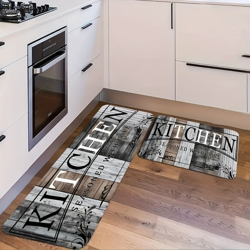 Enhance your home with a Letter Print Area Rug - Perfect for Kitchen, Living Room, Bedroom, Balcony, and More! This rug is Absorbent, Stain-Resistant, and features an Anti-Slip Backing for safety. Easy-Care Maintenance makes it a breeze to keep clean.