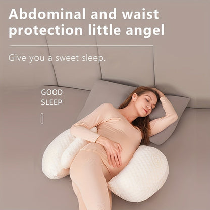 Maternity Pillow Designed for Side Sleepers - Offers Soft, Full-Body Support with Removable Cover, Perfect for Back, Hips & Legs