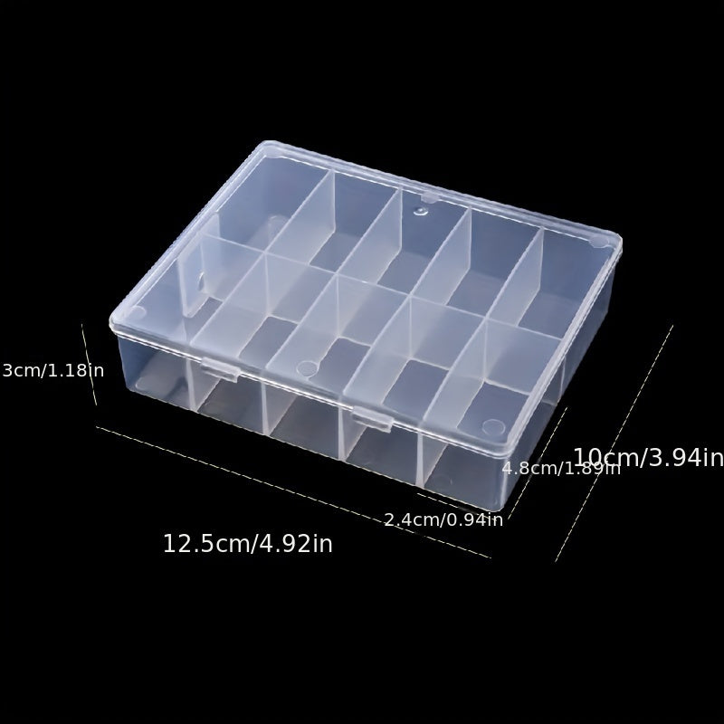 1pc Clear Storage Box with 10 Grids for Jewelry, Beads, Nail Art, and more. Makes a great gift for any occasion.