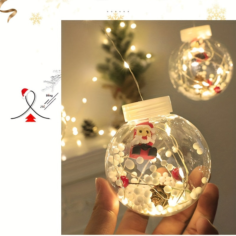 1 Set of USB-powered LED curtain lights featuring a snowman pendant with blinking yellow light. Suitable for various holiday decorations.