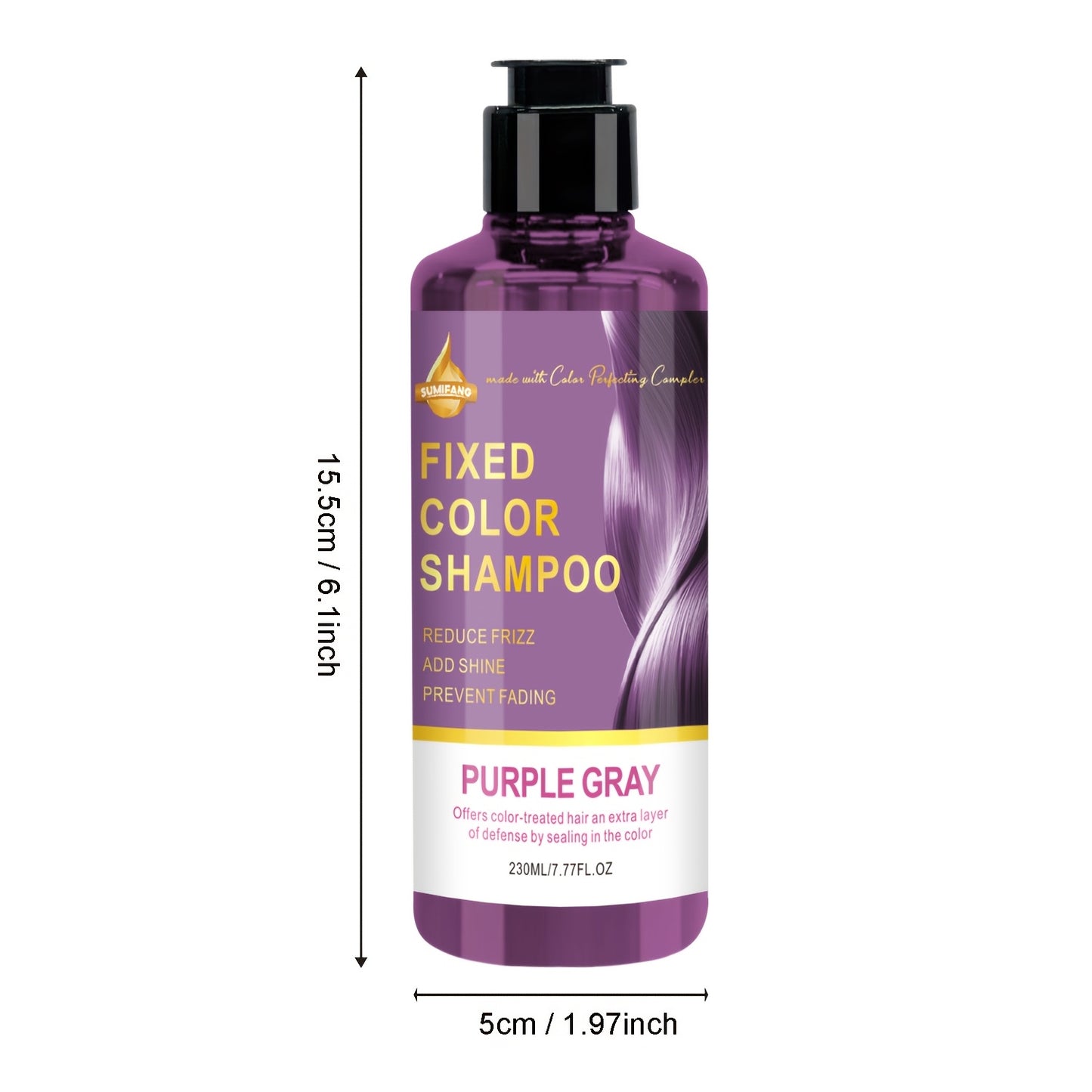 230 ml bottle of purple-gray tinted shampoo suitable for both men and women. Moisturizing coconut oil conditioner ideal for dry hair. Can be used daily for cosmetic purposes.