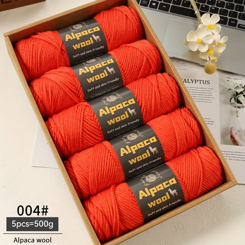 500G Alpaca Wool Yarn, 245 Thick Knitting Needles, Multi-Colored Kit for Autumn and Winter Fashion DIY Projects. Includes Yarn for Sweaters, Cardigans, Scarves, Hats, Gloves, Pants, and