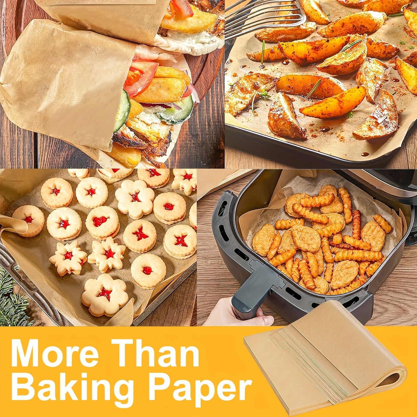 Unbleached Parchment Paper Roll for Baking (30.48cm) - Heavy Duty Silicone Oil Coated Non-Stick Paper for Baking, Cooking, Grilling, Air Fryer, and Steaming. Essential Baking Tool for Your Kitchen - Ideal for Home Kitchen Use.