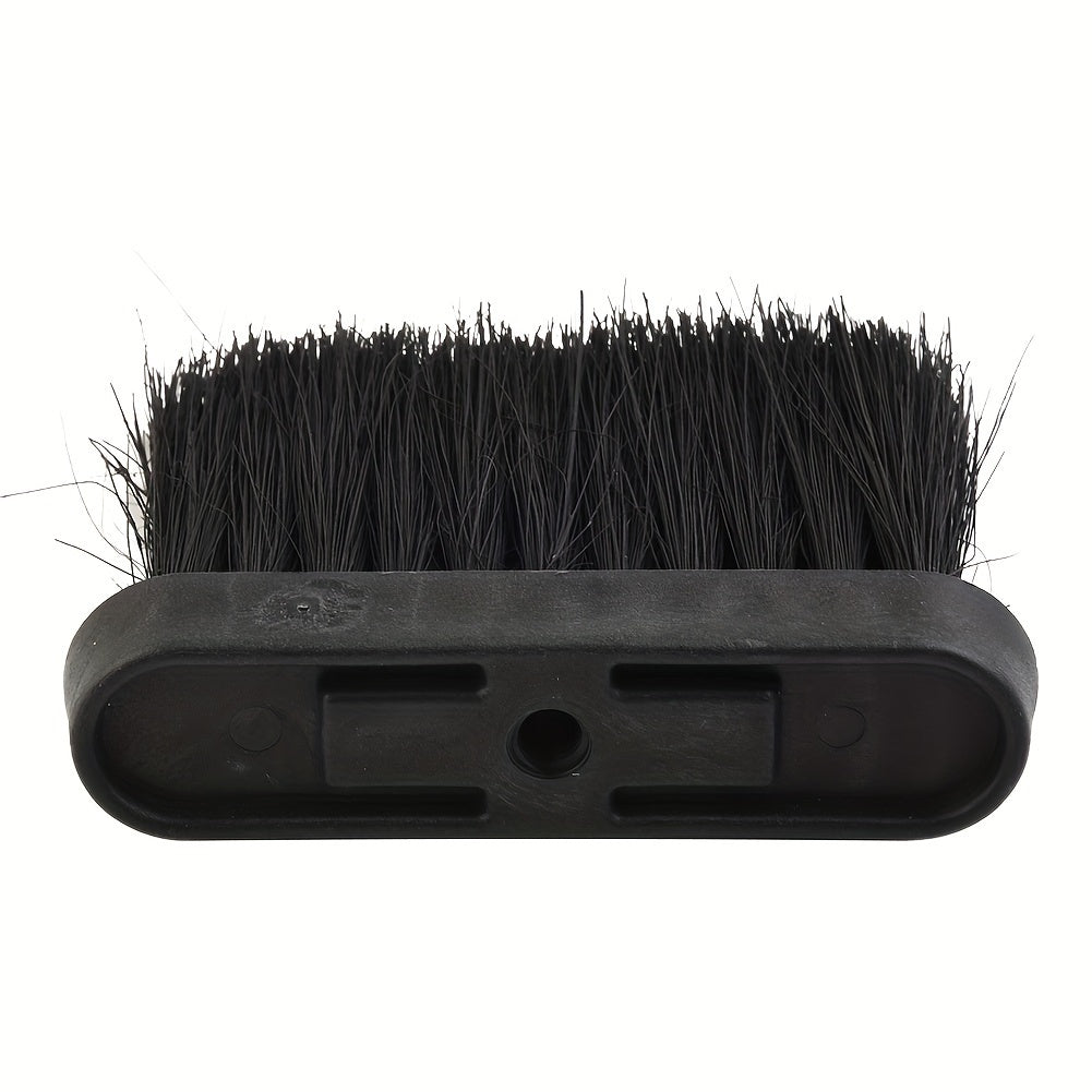 High-quality fireplace broom with a convenient plastic handle for easy gripping. This portable cleaning tool is constructed with multiple components and dense bristles for effective and efficient sweeping of your hearth.