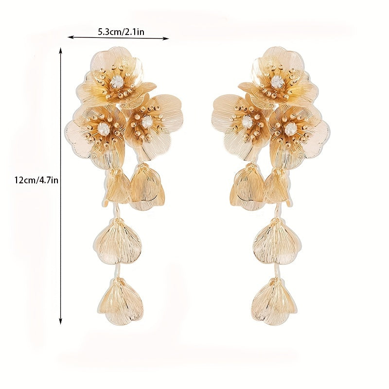 Изысканные цветочные серьги, подходящие для принцессы: комплект элегантных серьг легкой роскоши