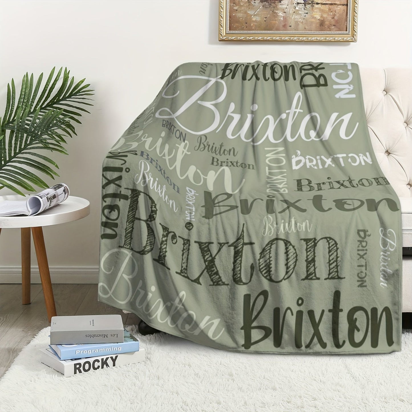 Personalized Soft Polyester Throw Blanket with Custom Name - Ideal for Couch, Bed, Office, Camping & Travel - A Thoughtful Gift for Loved Ones on Special Occasions like Christmas, Birthdays & Holidays