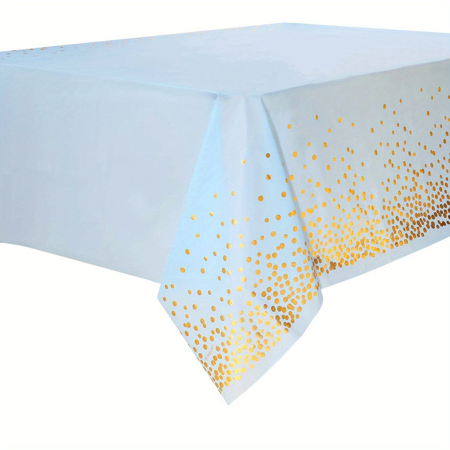 Disposable golden dot waterproof tablecloth, 137x274cm, for parties and events.