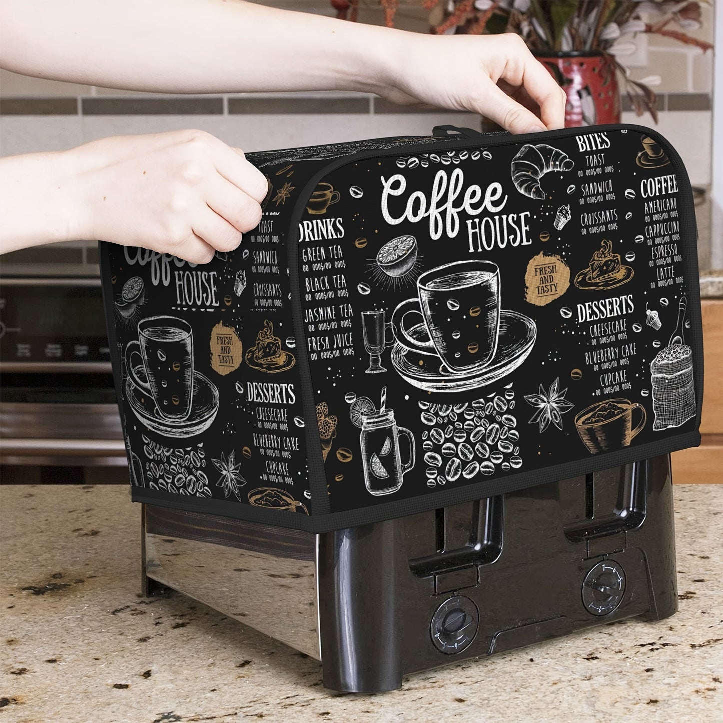 Protect your coffee patterned bread maker with this dustproof cover. Available in a set of 1 or 2, these small appliance covers prevent fingerprints and enhance kitchen decor. Upgrade your kitchen with the ZSCFBJM Bread Maker Cover.