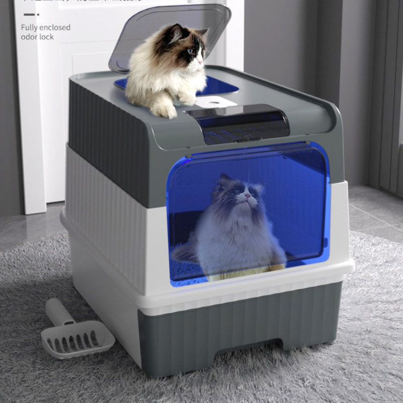 XL Enclosed Cat Litter Box with Drawer, Odor-Resistant, Easy to Clean