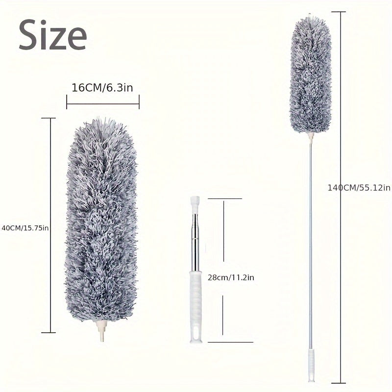 Flexible Electrostatic Duster with Adjustable Head - Eco-Friendly and Easy to Clean for Hard-to-Reach Areas, Household Items, and Vehicles - Battery-Free Technology