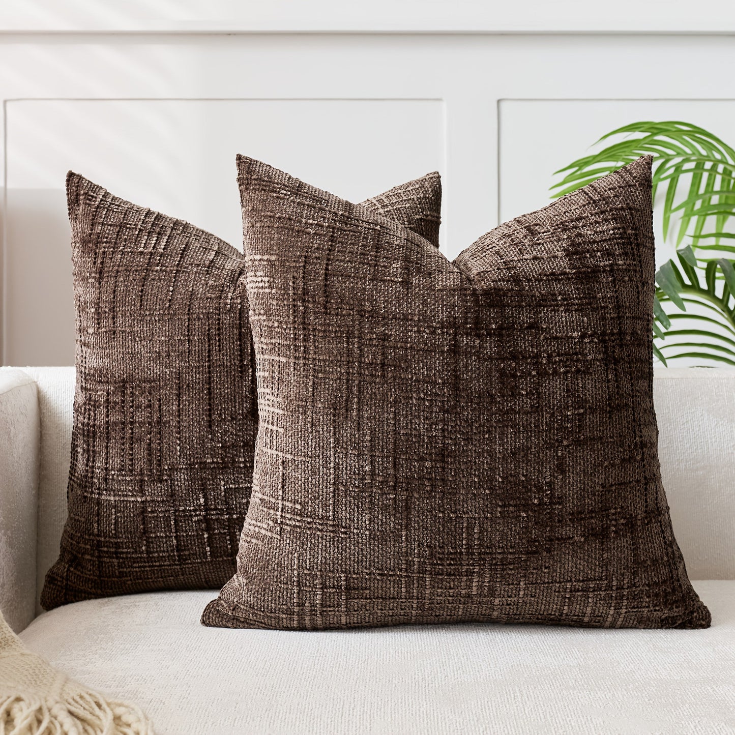 Add a Touch of Elegance with this Stylish Velvet Throw Pillow Cover - Featuring a Chic Bamboo-Inspired Striped Geometric Design, Ideal for Enhancing the Décor of Your Sofa and Bedroom. Easy to Clean with a Convenient Zip Closure, Suitable for Machine