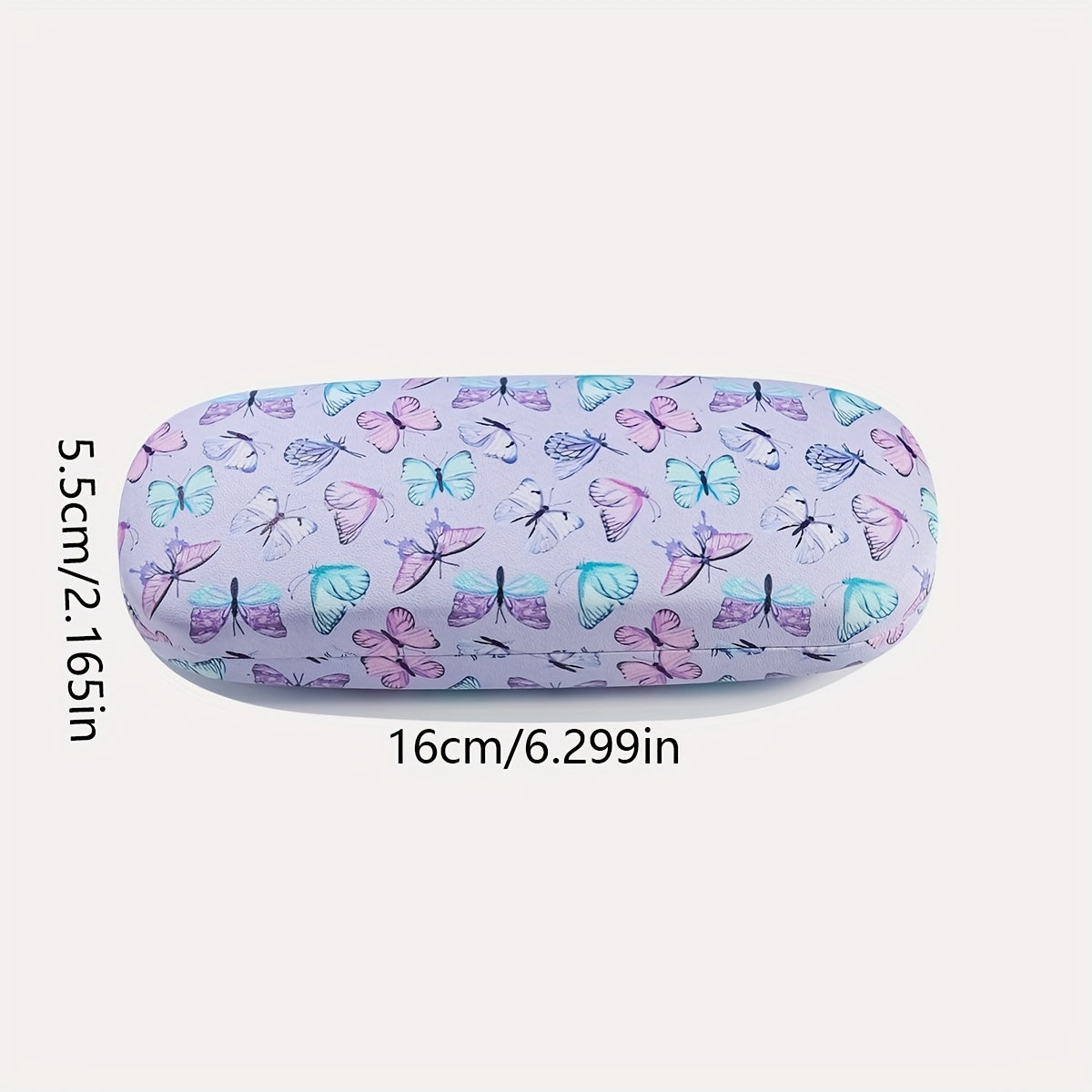 Ladies Storage Glasses Case with a trendy printed butterfly design.