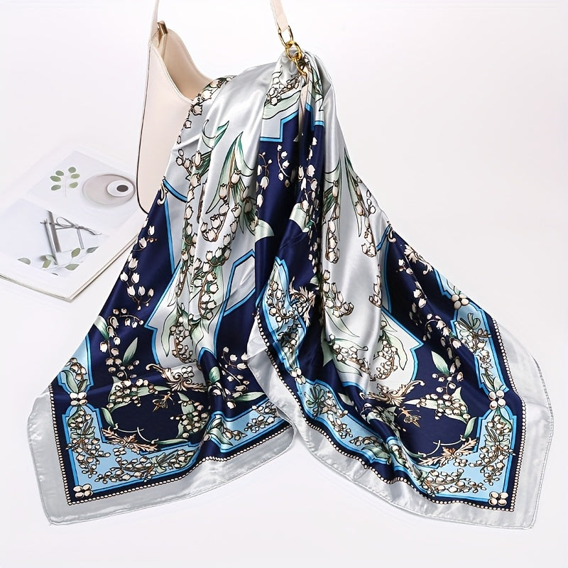 Satin square scarf for men and women, can be worn as a headscarf or hairband. Made of polyester.