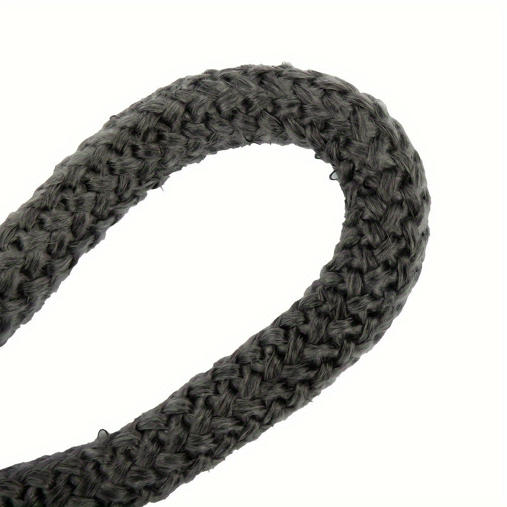 Fireplace wood stove door seal made of high-temperature resistant borosilicate glass fiber rope gasket. This black fireproof sealing tape is 18mm/20mm in width and 2m in length, perfect for thermal seal and smoke containment.