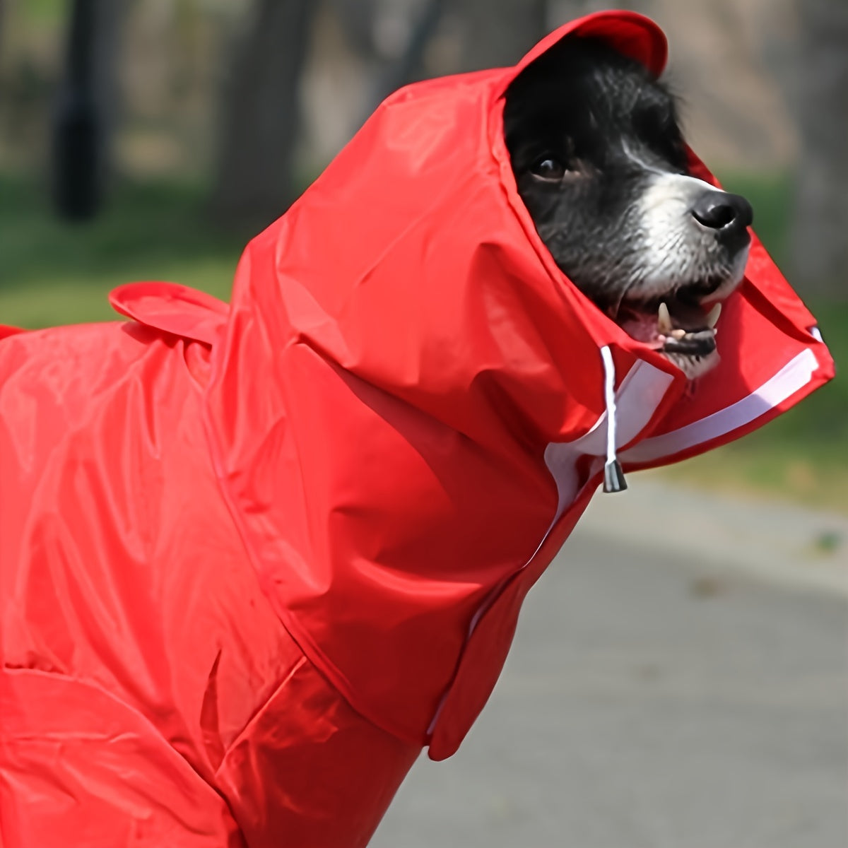 Red Large Dog Pet Raincoat